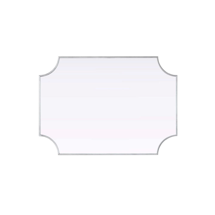 Notched Metal Mirror 30X42 Inch In Silver