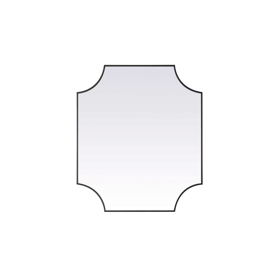 Notched Metal Mirror 36X42 Inch In Black by Elegant Kitchen and Bath