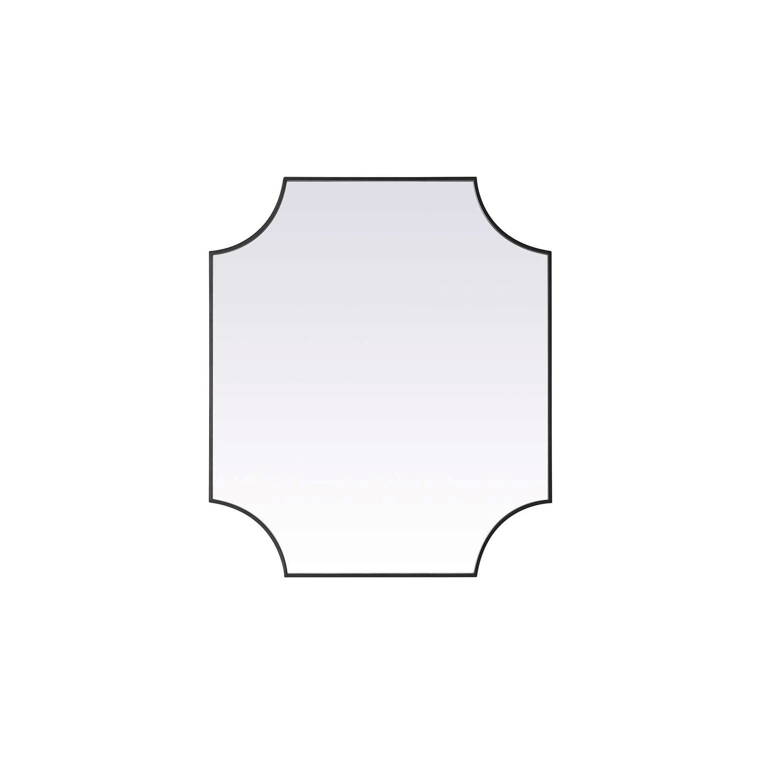 Notched Metal Mirror 36X42 Inch In Black by Elegant Kitchen and Bath