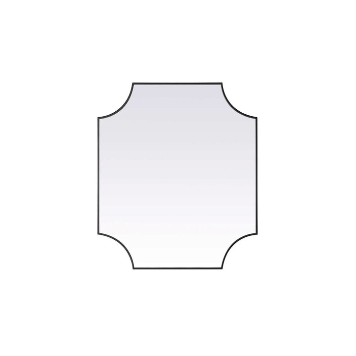 Notched Metal Mirror 36X42 Inch In Black by Elegant Kitchen and Bath