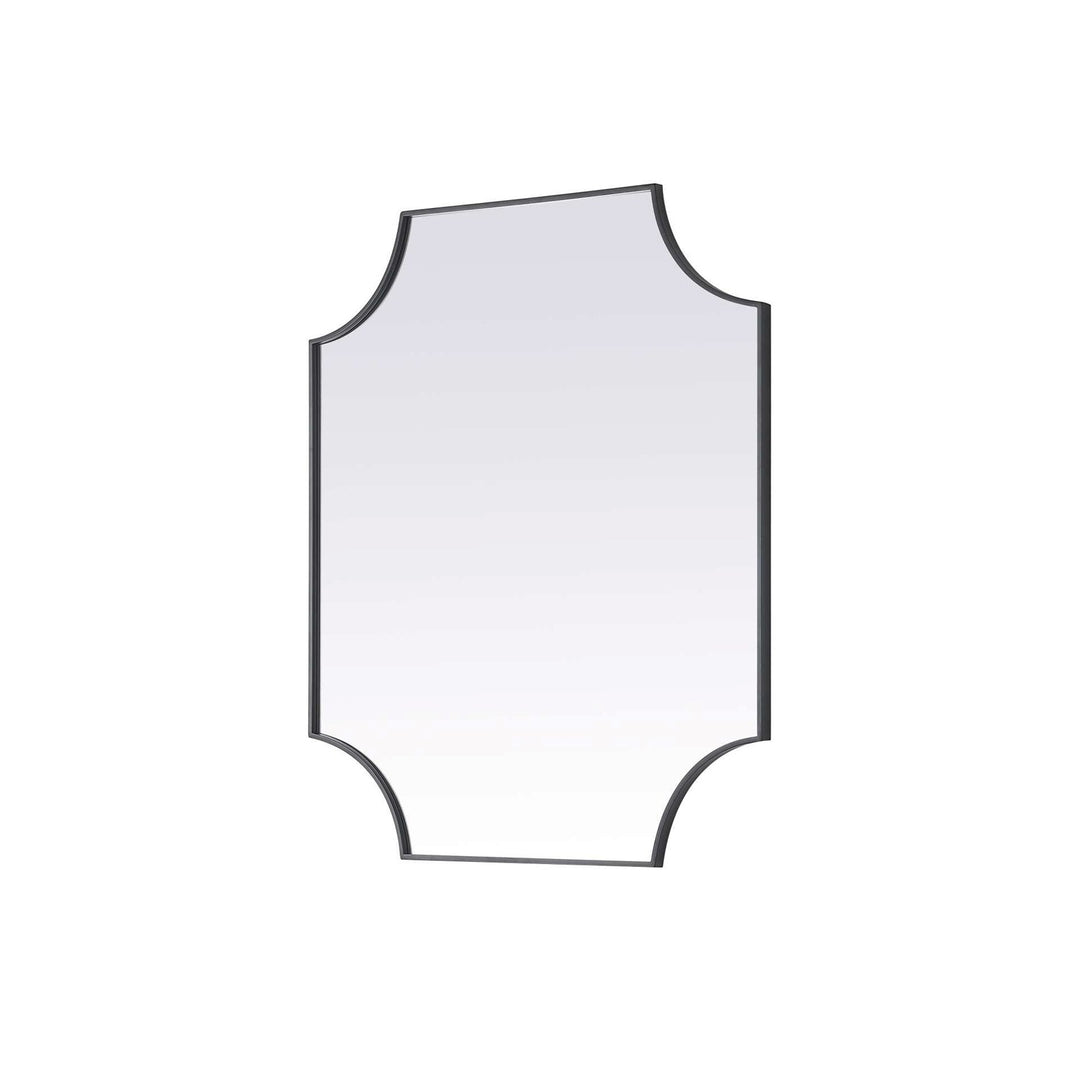 Notched Metal Mirror 36X42 Inch In Black
