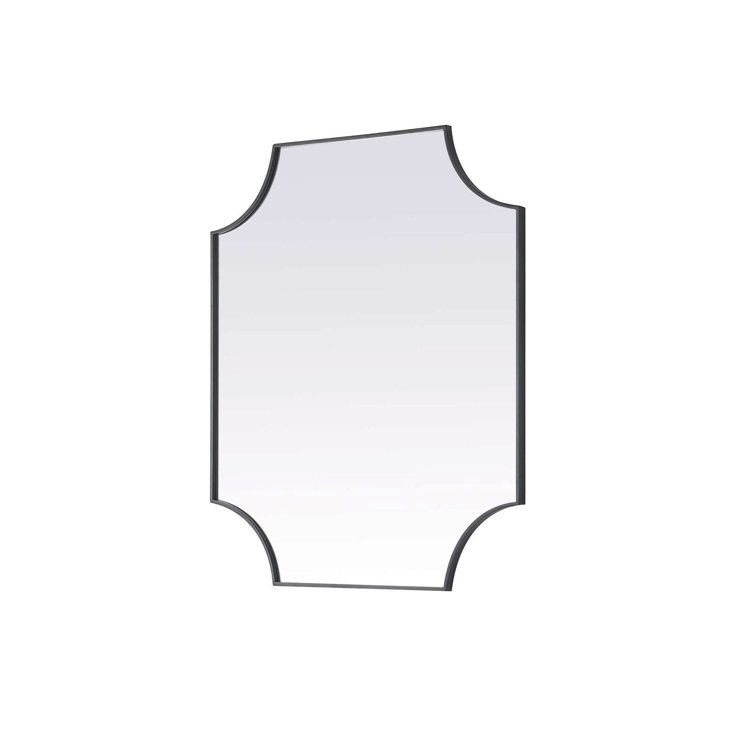 Notched Metal Mirror 36X42 Inch In Black