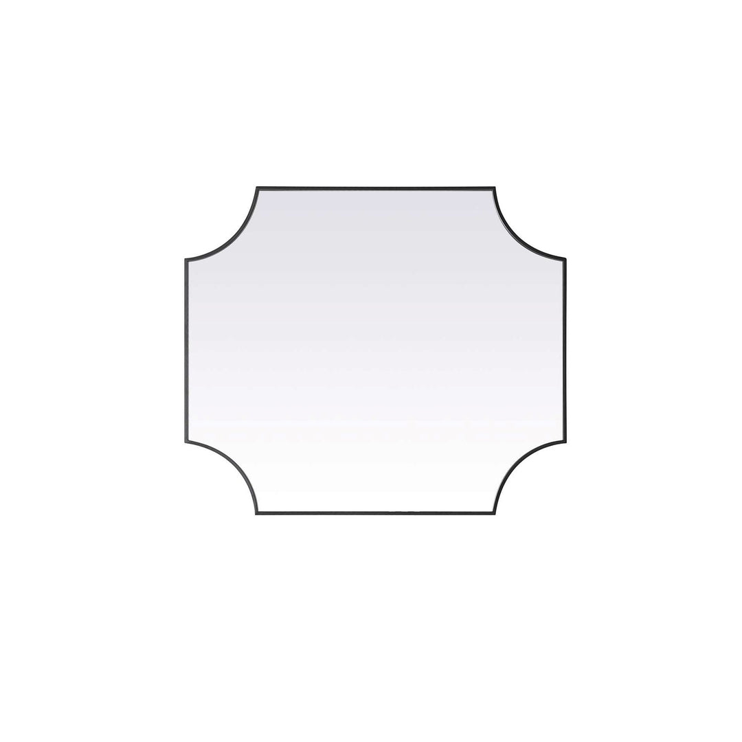 Notched Metal Mirror 36X42 Inch In Black