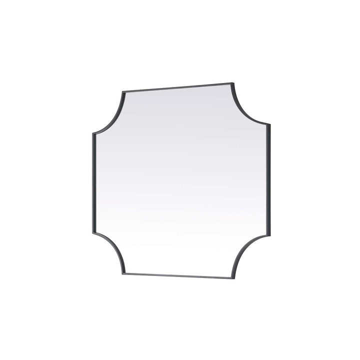 Notched Metal Mirror 36X42 Inch In Black