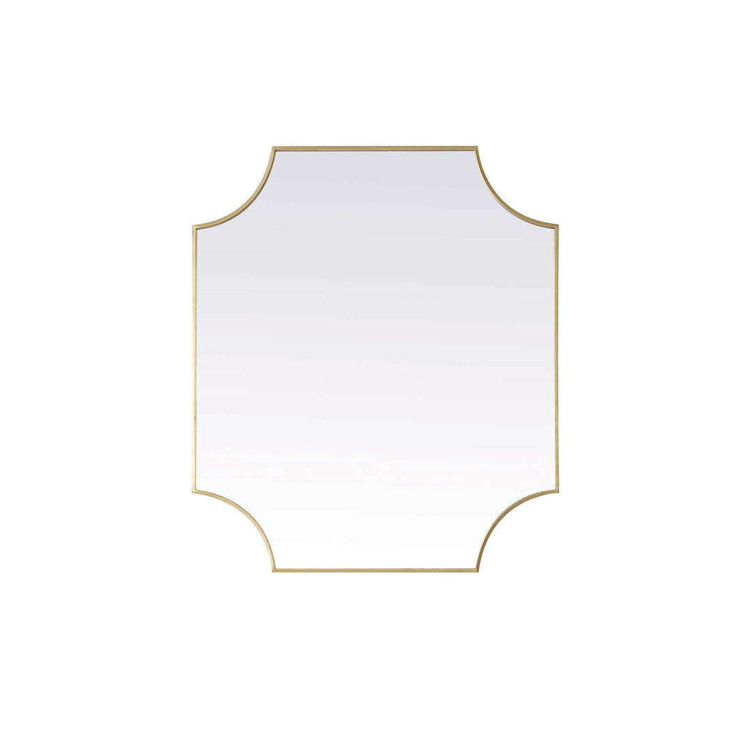 Notched Metal Mirror 36X42 Inch In Brass by Elegant Kitchen and Bath