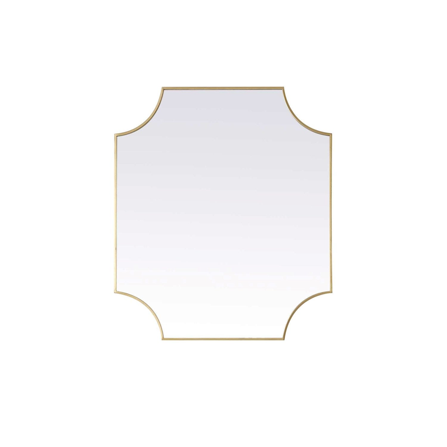 Notched Metal Mirror 36X42 Inch In Brass by Elegant Kitchen and Bath