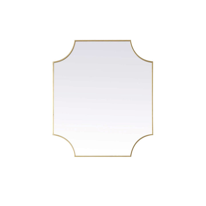 Notched Metal Mirror 36X42 Inch In Brass by Elegant Kitchen and Bath