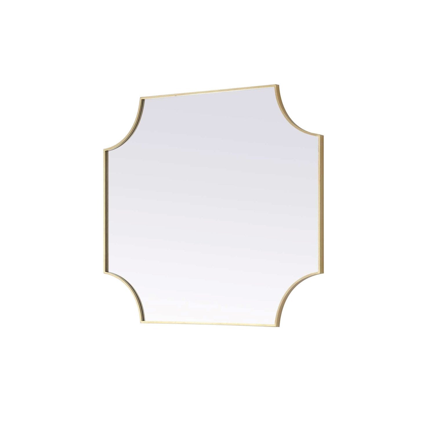 Notched Metal Mirror 36X42 Inch In Brass