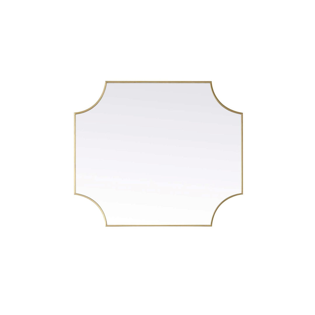 Notched Metal Mirror 36X42 Inch In Brass