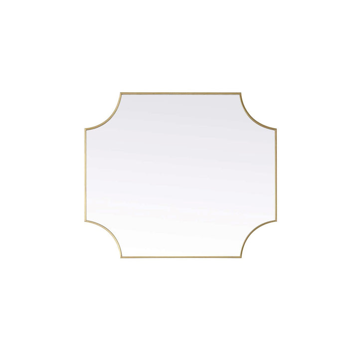 Notched Metal Mirror 36X42 Inch In Brass
