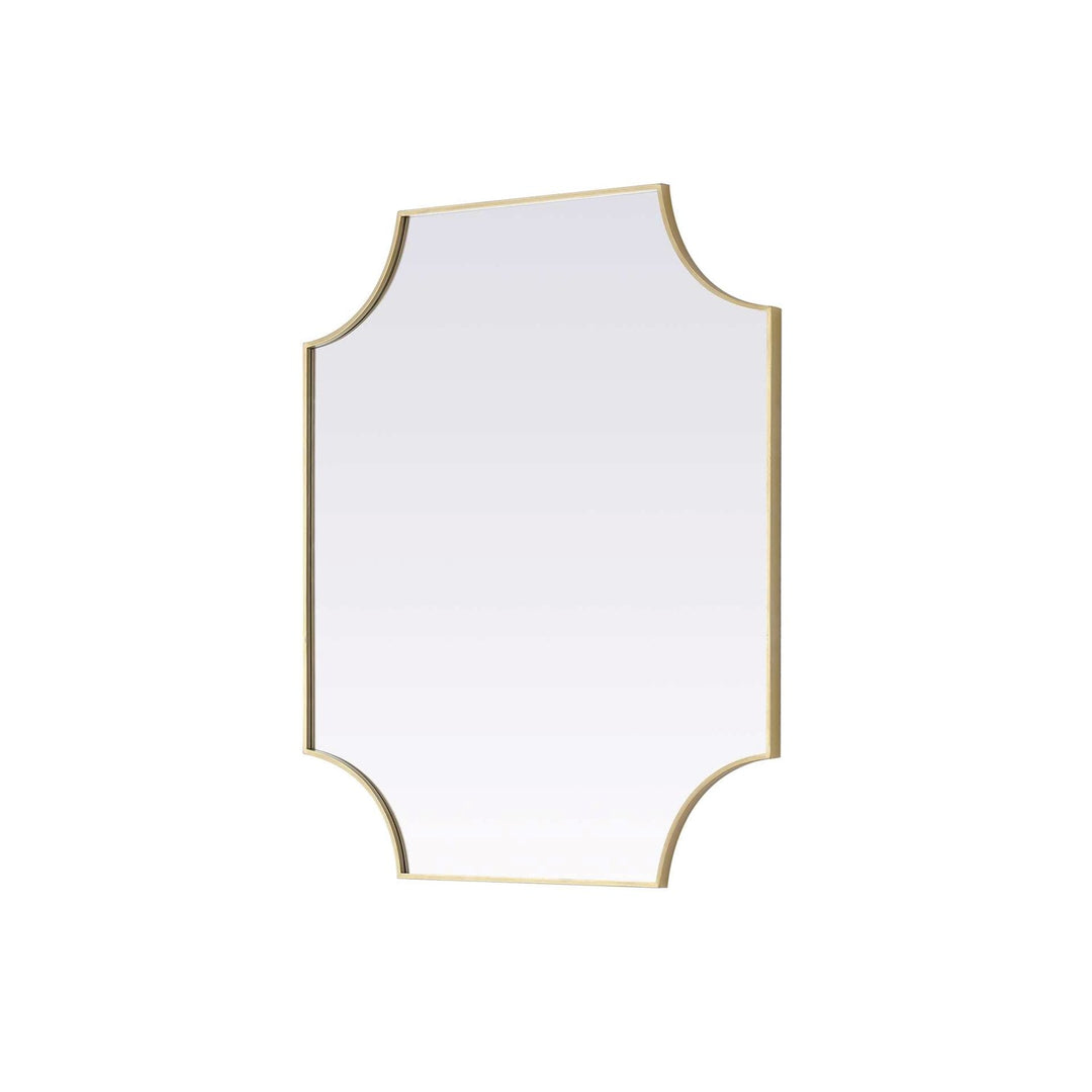 Notched Metal Mirror 36X42 Inch In Brass