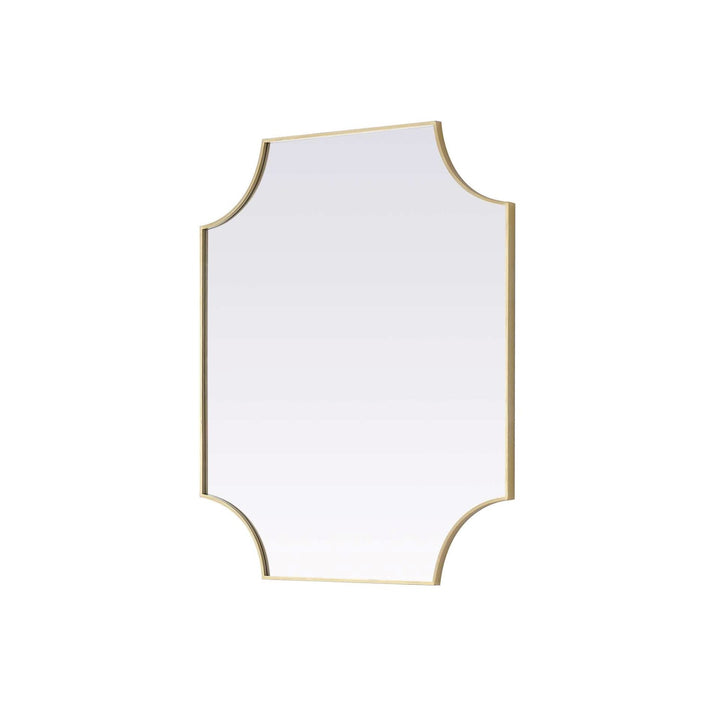 Notched Metal Mirror 36X42 Inch In Brass