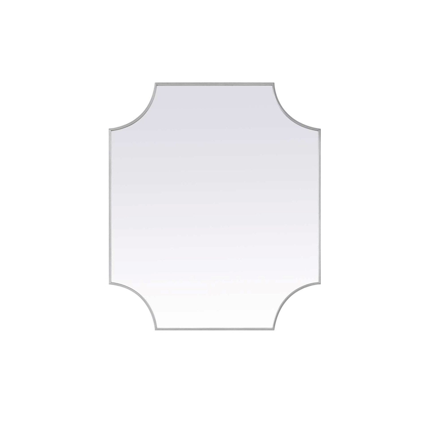 Notched Metal Mirror 36X42 Inch In Silver by Elegant Kitchen and Bath