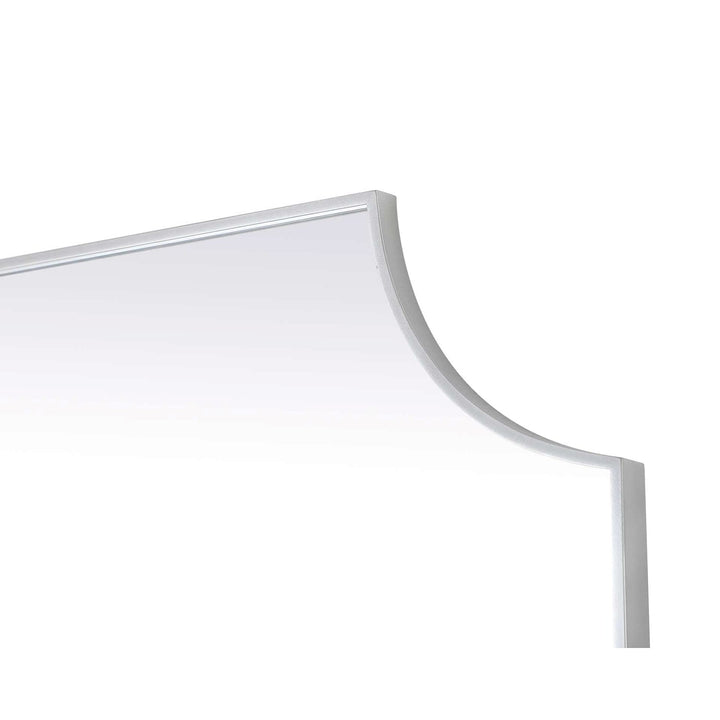 Notched Metal Mirror 36X42 Inch In Silver