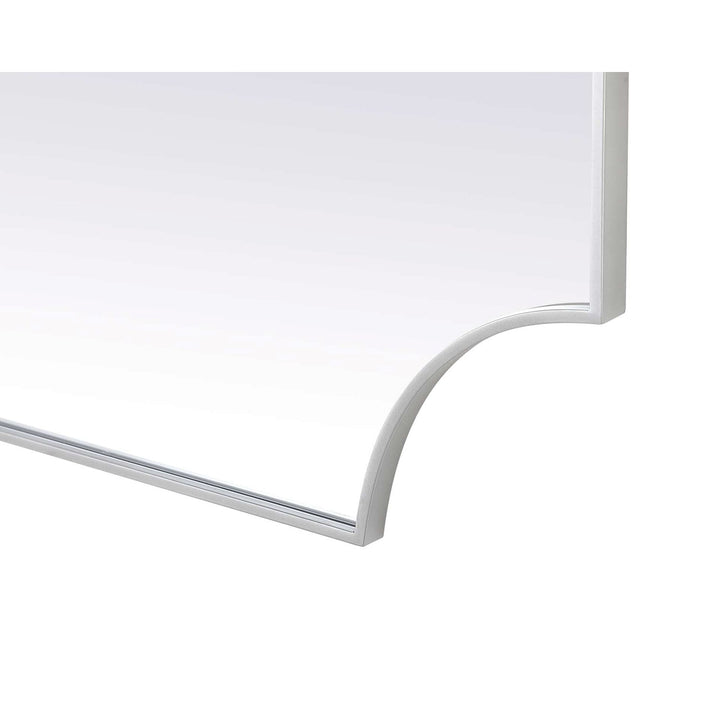Notched Metal Mirror 36X42 Inch In Silver