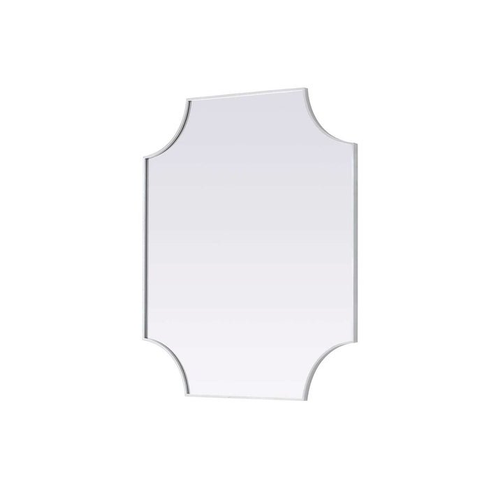 Notched Metal Mirror 36X42 Inch In Silver