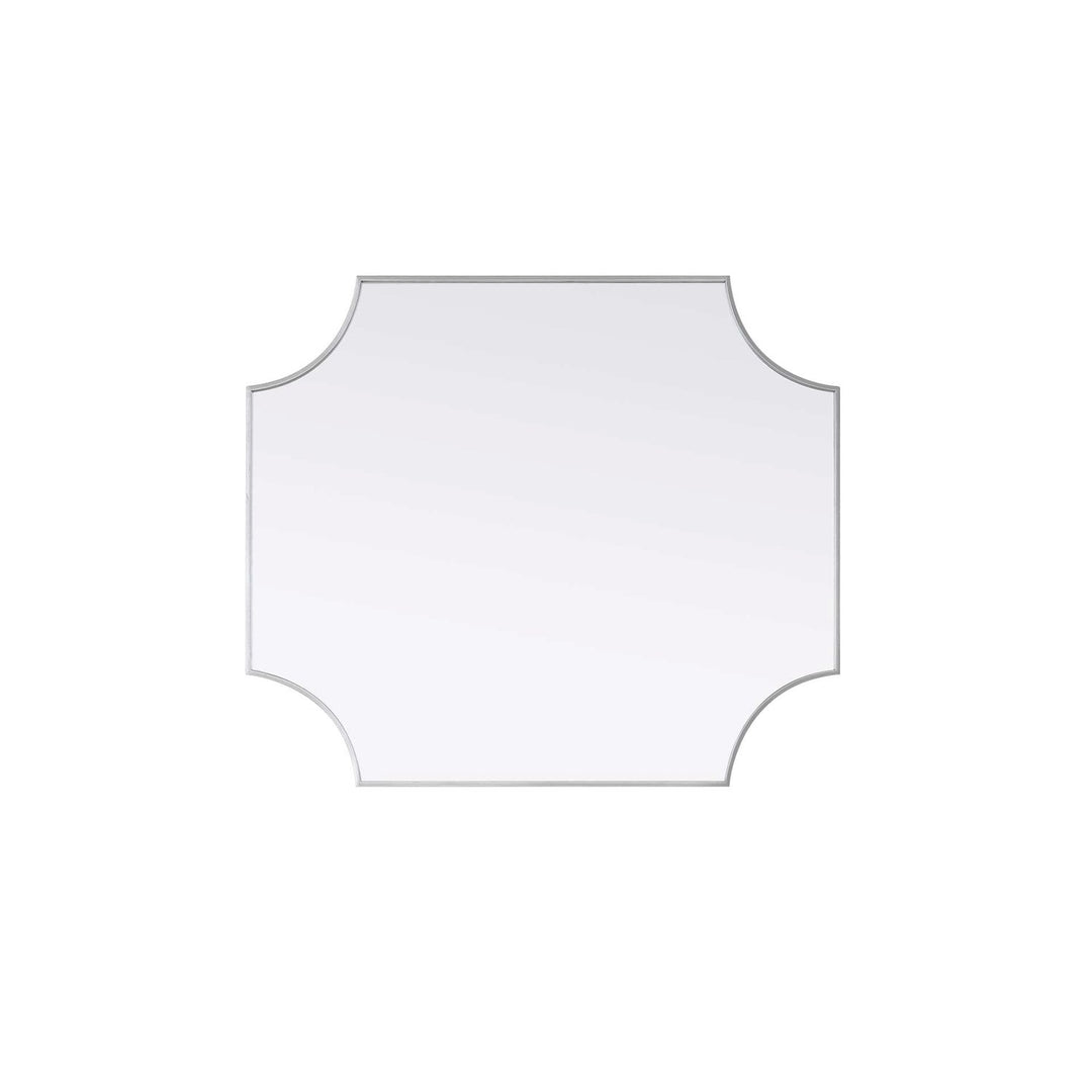 Notched Metal Mirror 36X42 Inch In Silver