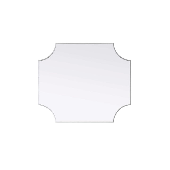 Notched Metal Mirror 36X42 Inch In Silver