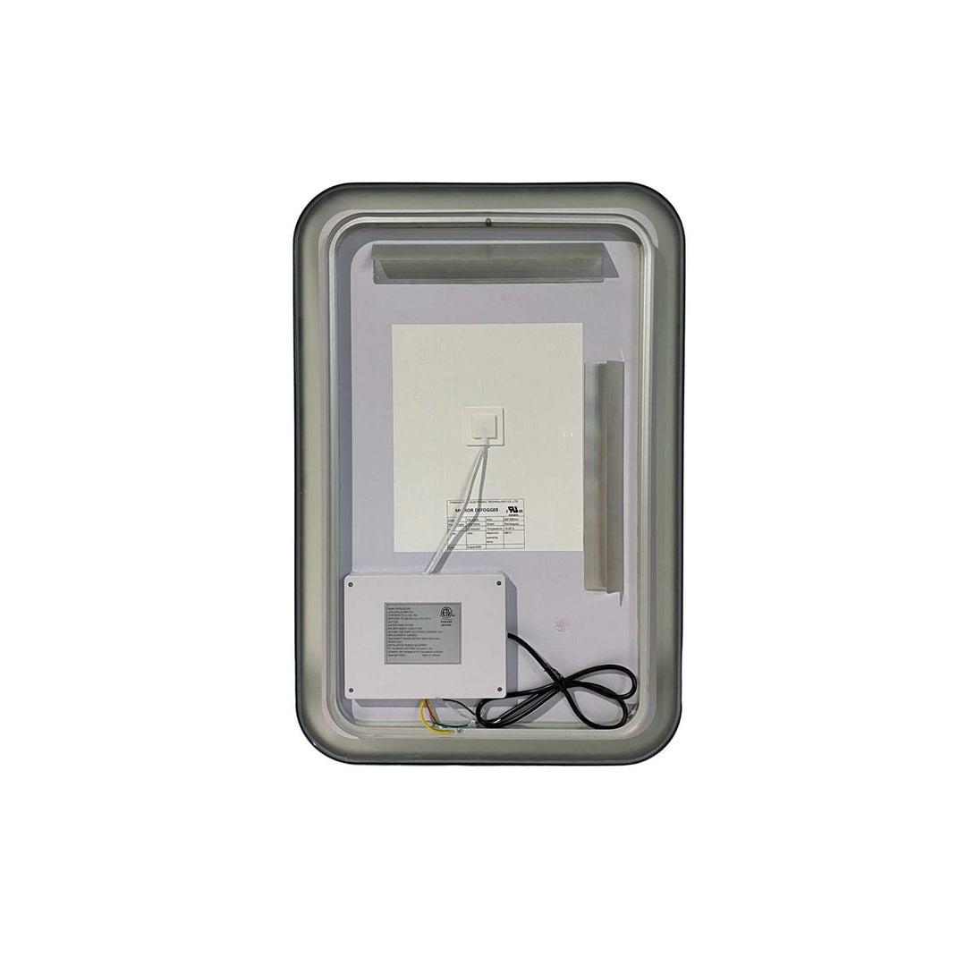 30 Inch Rectangle Led Front And Backlit Wall Mirror In Black