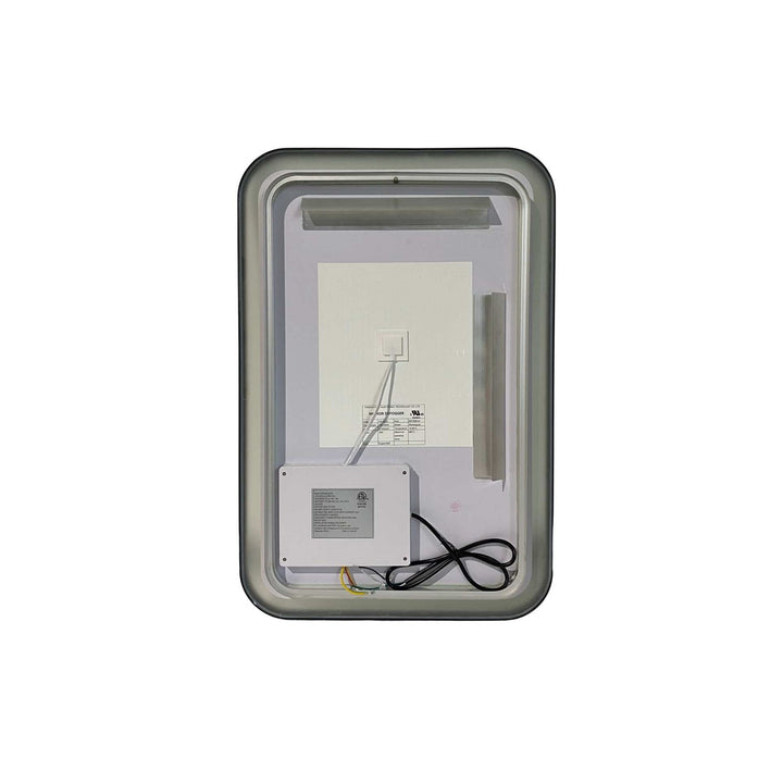 30 Inch Rectangle Led Front And Backlit Wall Mirror In Black