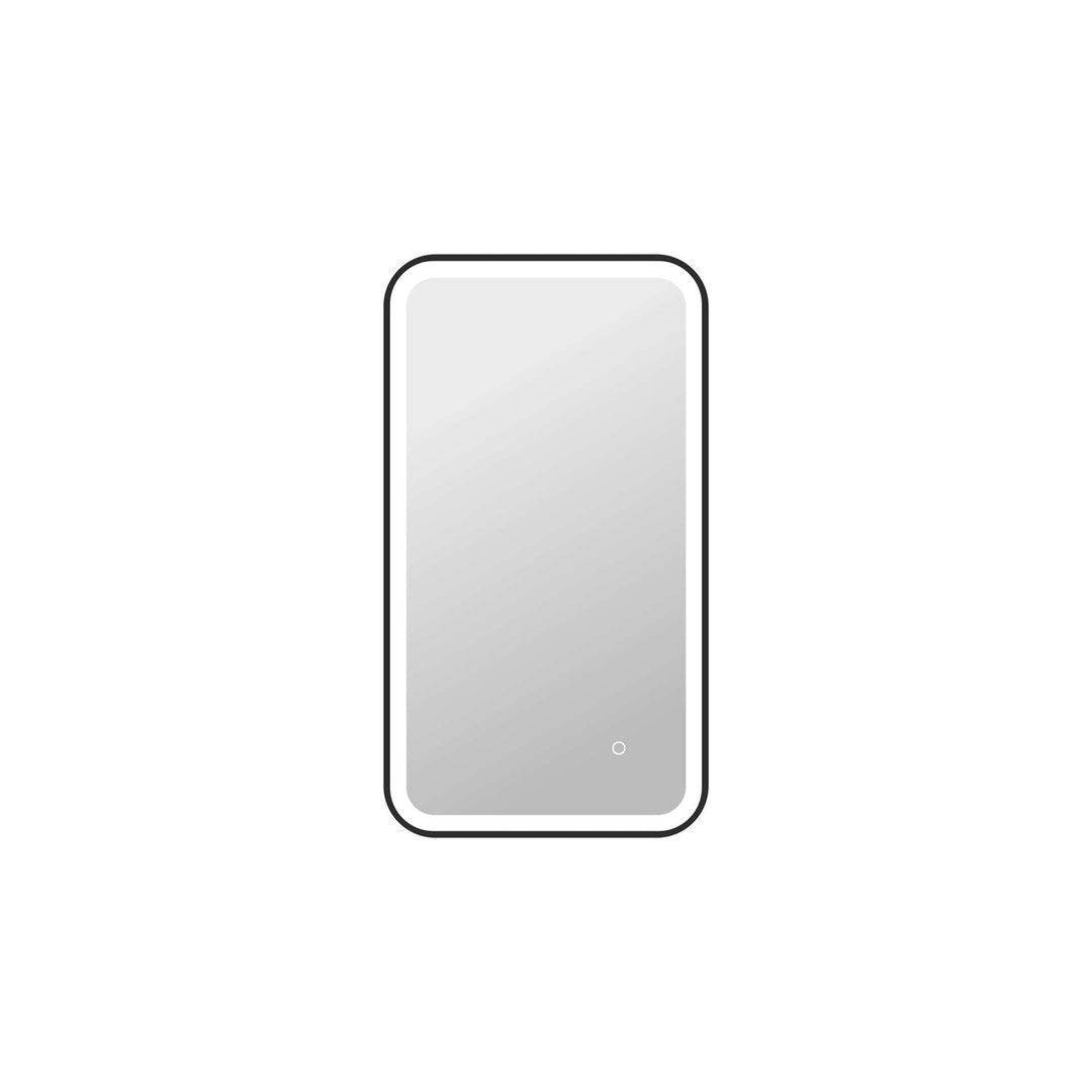 36 Inch Rectangle Led Front And Backlit Wall Mirror In Black by Elegant Kitchen and Bath