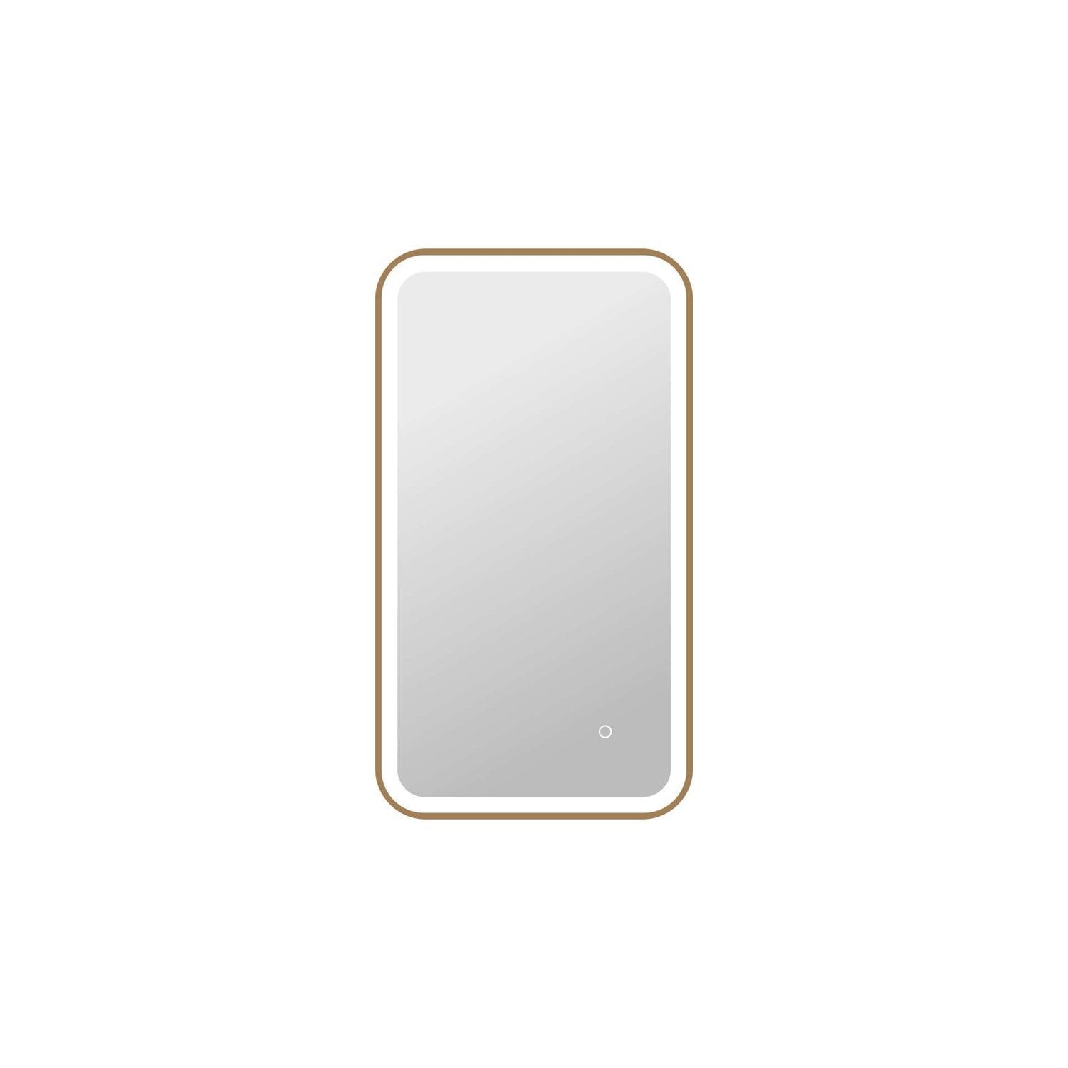 36 Inch Rectangle Led Front And Backlit Wall Mirror In Satin Gold by Elegant Kitchen and Bath