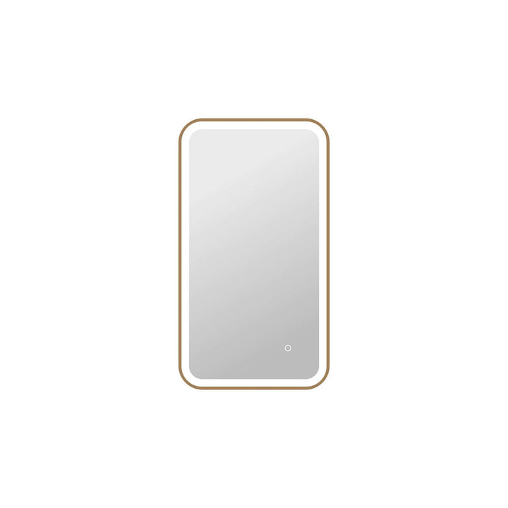 36 Inch Rectangle Led Front And Backlit Wall Mirror In Satin Gold by Elegant Kitchen and Bath