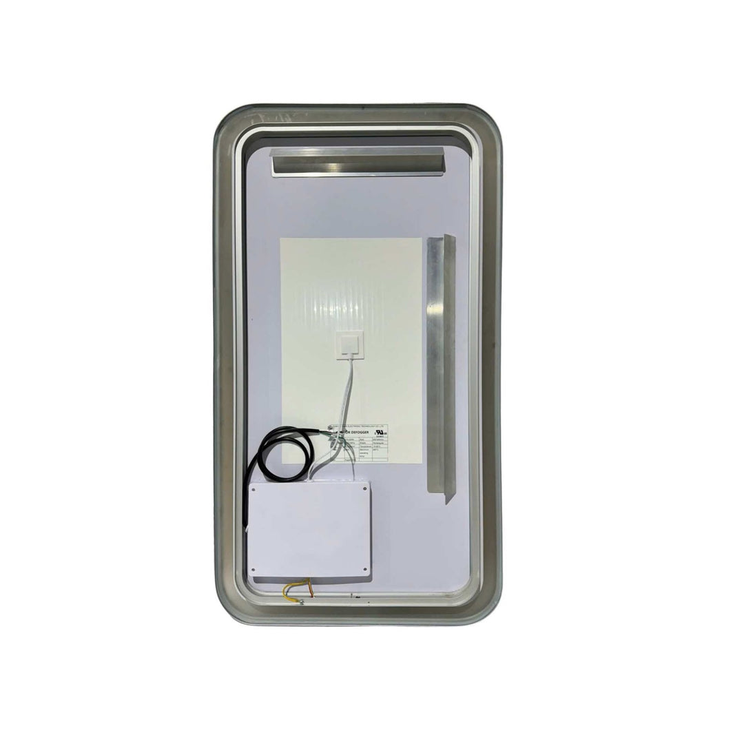 36 Inch Rectangle Led Front And Backlit Wall Mirror In Silver