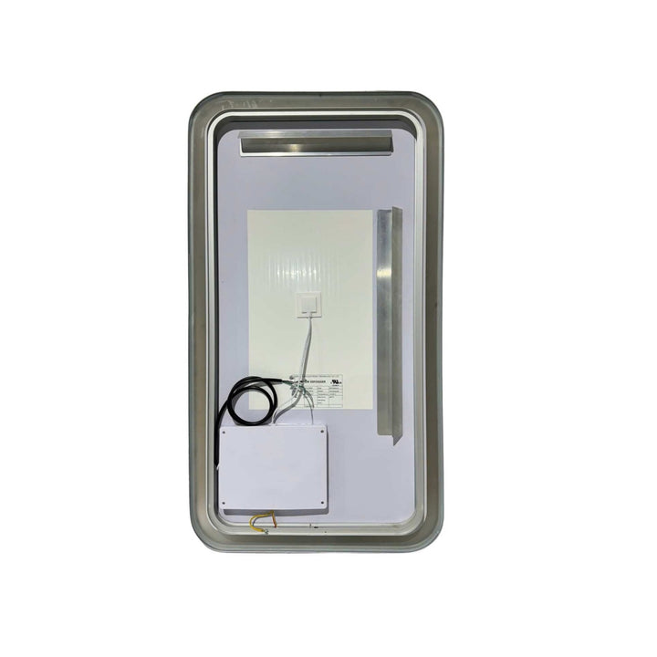36 Inch Rectangle Led Front And Backlit Wall Mirror In Silver