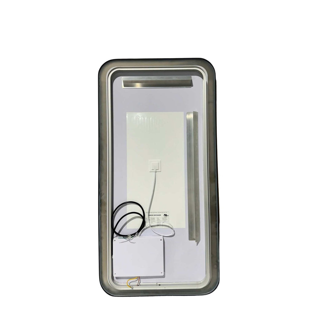 40 Inch Rectangle Led Front And Backlit Wall Mirror In Black