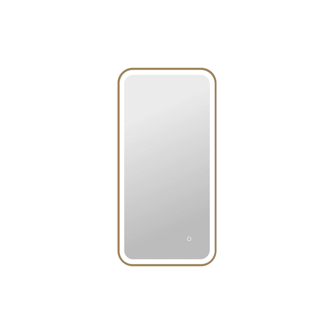 40 Inch Rectangle Led Front And Backlit Wall Mirror In Satin Gold by Elegant Kitchen and Bath