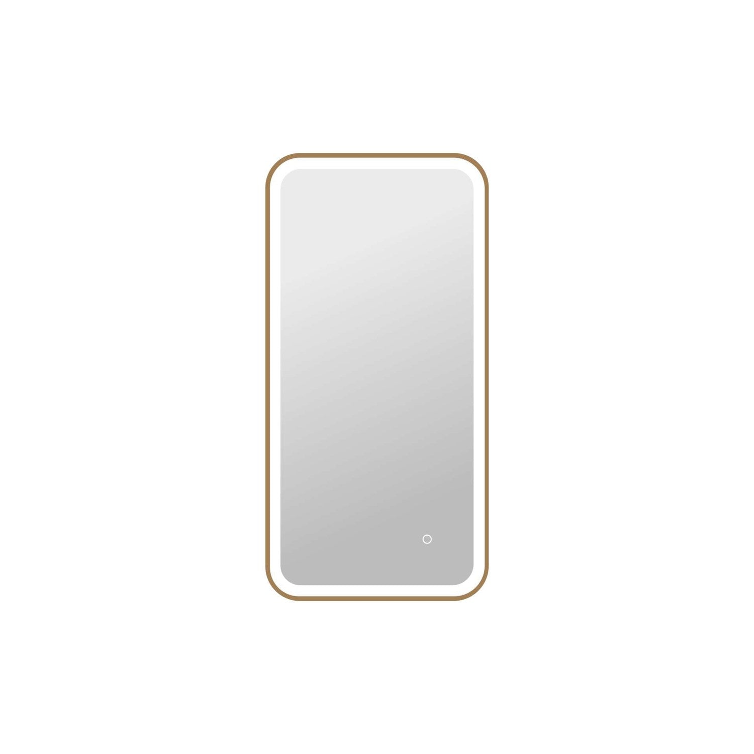 40 Inch Rectangle Led Front And Backlit Wall Mirror In Satin Gold by Elegant Kitchen and Bath