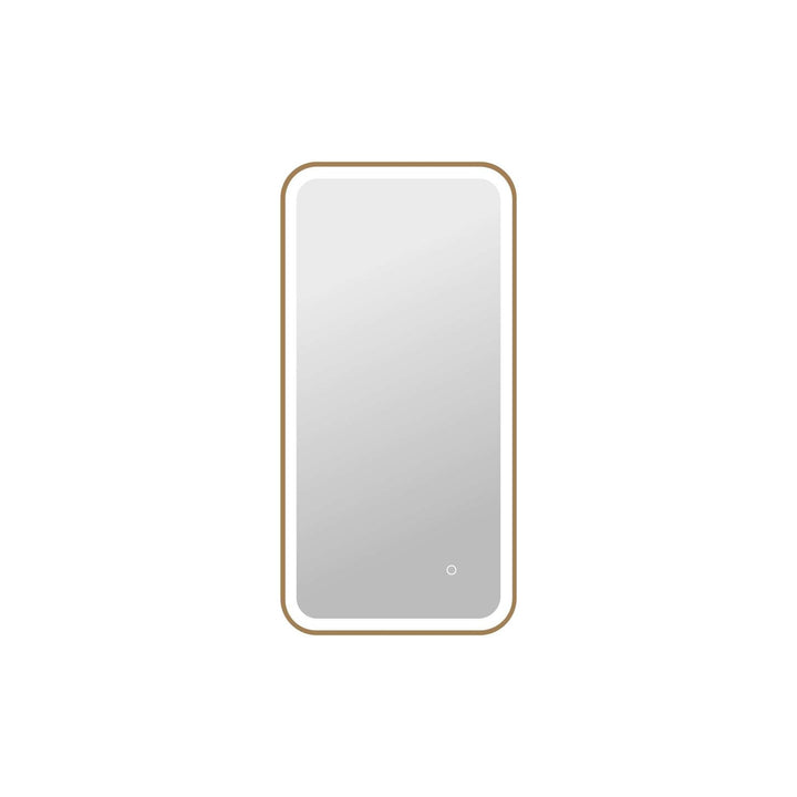 40 Inch Rectangle Led Front And Backlit Wall Mirror In Satin Gold by Elegant Kitchen and Bath