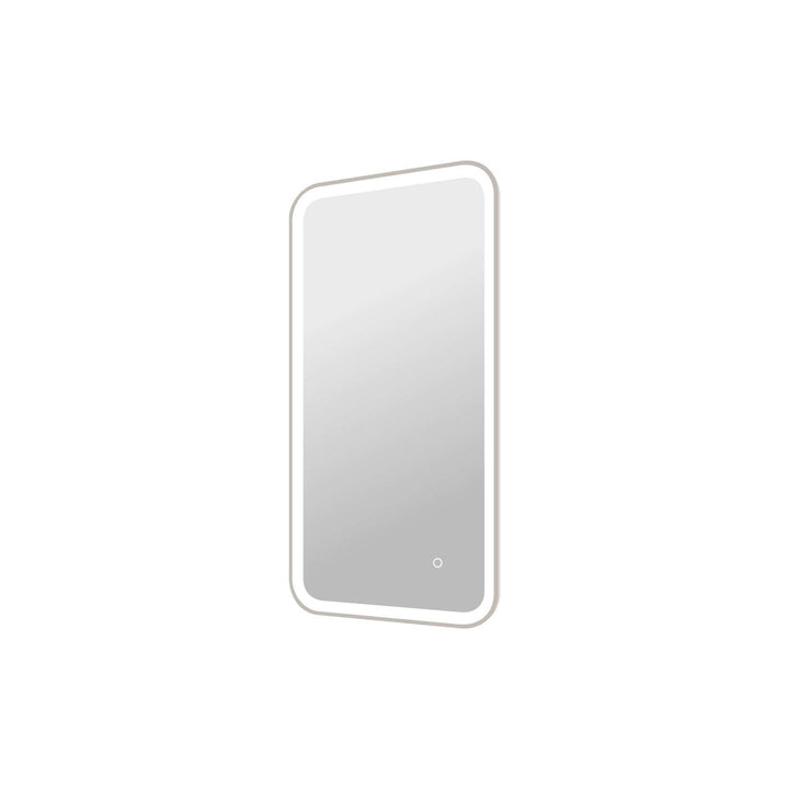 40 Inch Rectangle Led Front And Backlit Wall Mirror In Silver
