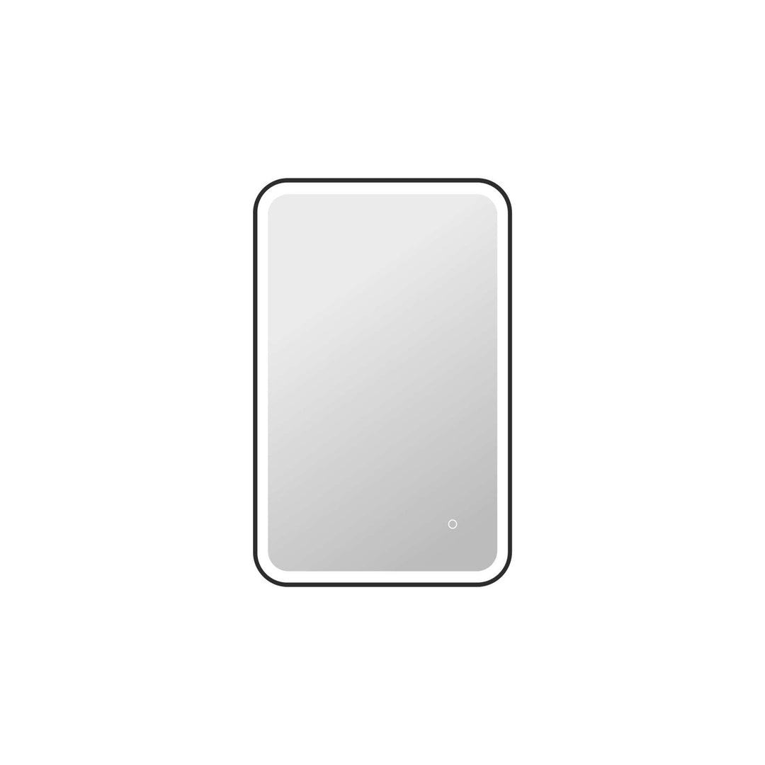 36 Inch Rectangle Led Front And Backlit Wall Mirror In Black by Elegant Kitchen and Bath