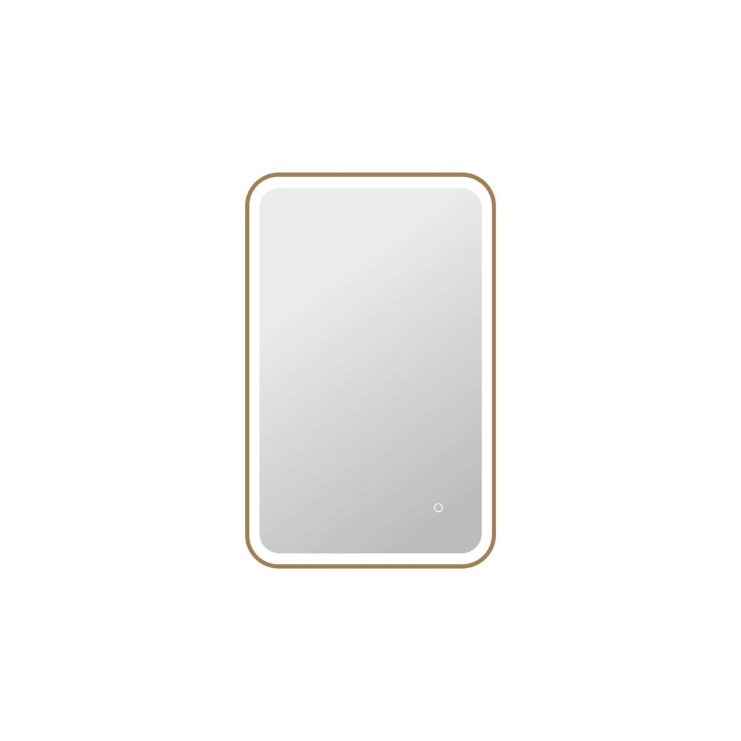 36 Inch Rectangle Led Front And Backlit Wall Mirror In Satin Gold by Elegant Kitchen and Bath