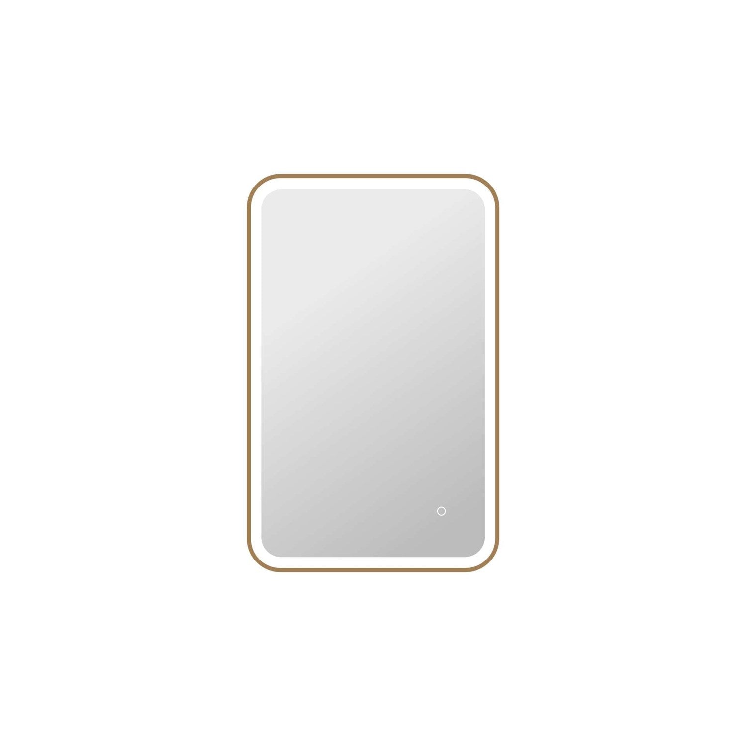 36 Inch Rectangle Led Front And Backlit Wall Mirror In Satin Gold by Elegant Kitchen and Bath
