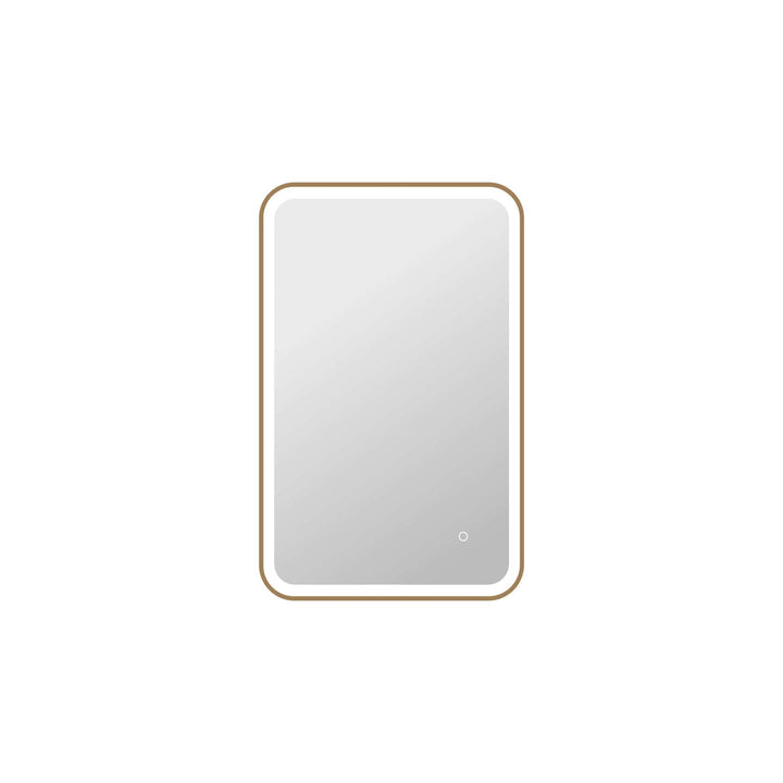 36 Inch Rectangle Led Front And Backlit Wall Mirror In Satin Gold by Elegant Kitchen and Bath