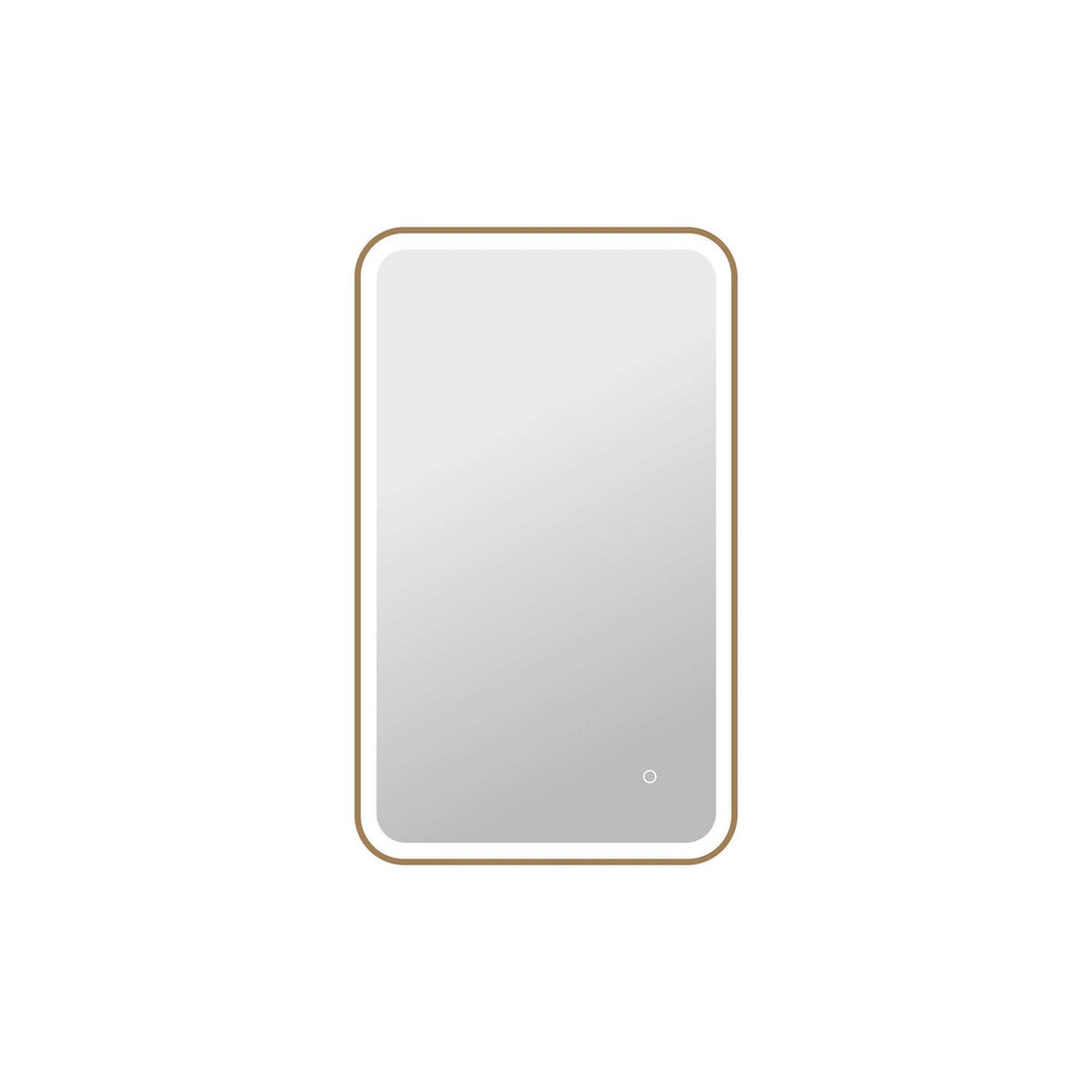 40 Inch Rectangle Led Front And Backlit Wall Mirror In Satin Gold by Elegant Kitchen and Bath