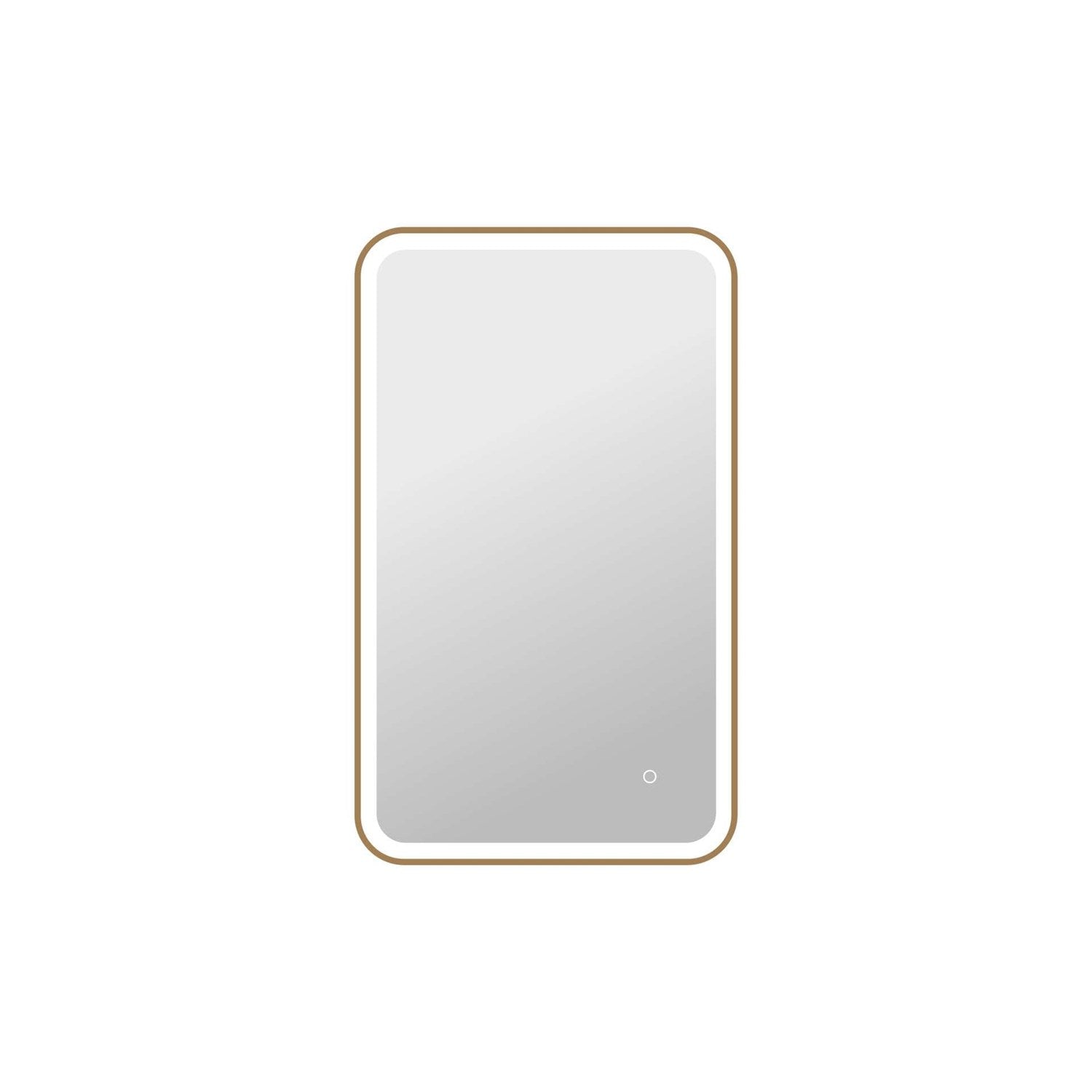 40 Inch Rectangle Led Front And Backlit Wall Mirror In Satin Gold by Elegant Kitchen and Bath