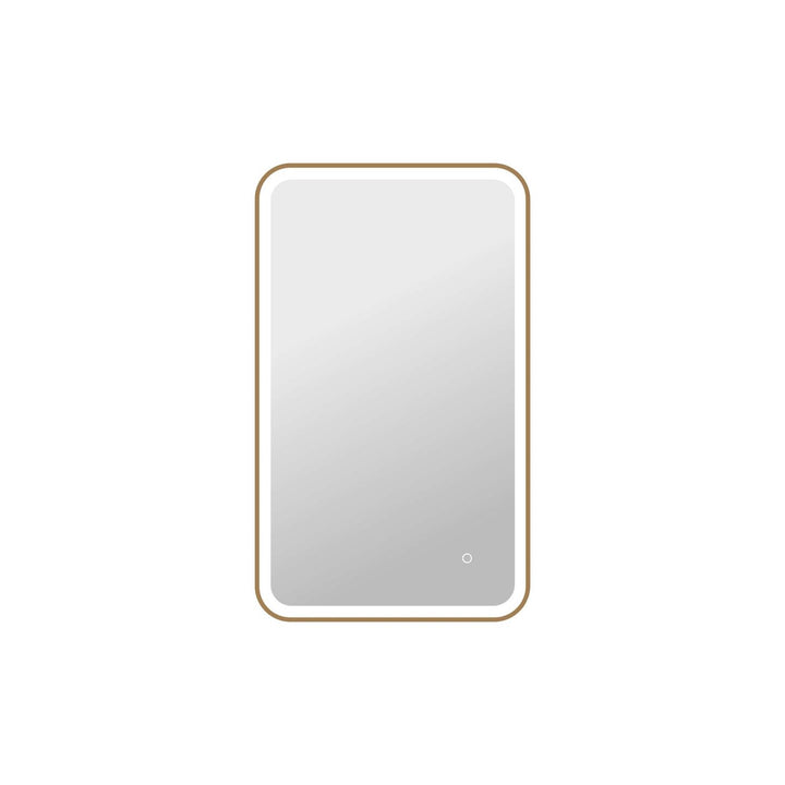 40 Inch Rectangle Led Front And Backlit Wall Mirror In Satin Gold by Elegant Kitchen and Bath