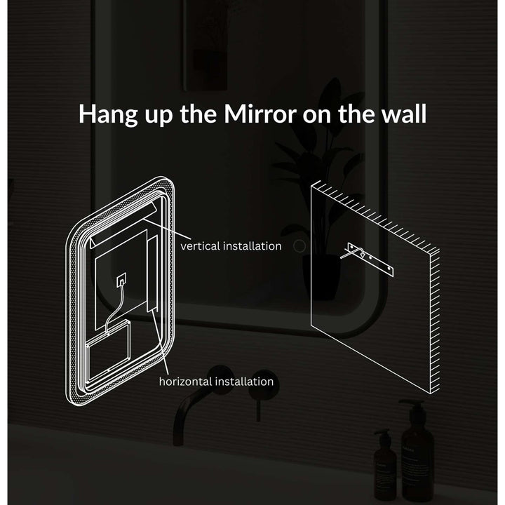 40 Inch Rectangle Led Front And Backlit Wall Mirror In Satin Gold