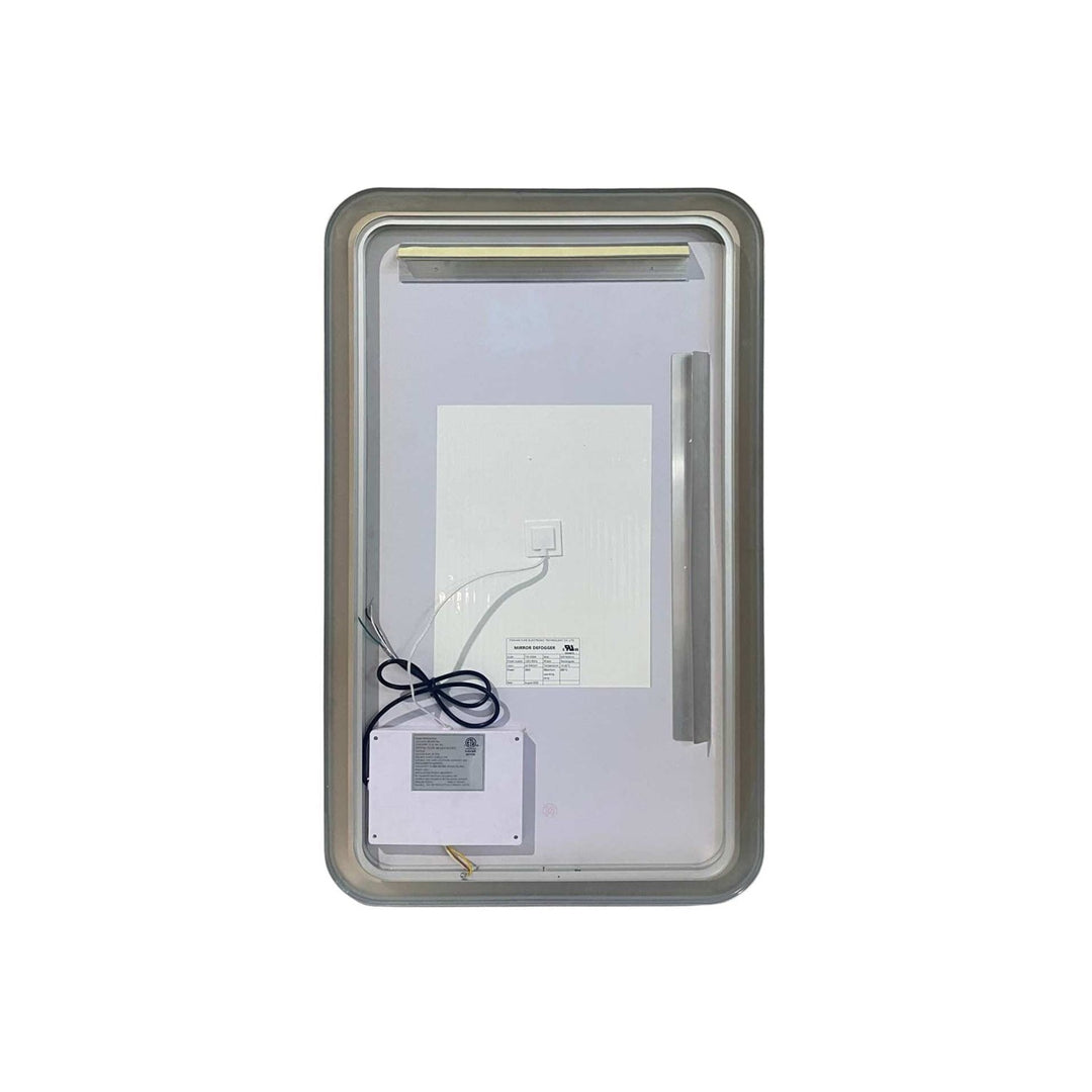 40 Inch Rectangle Led Front And Backlit Wall Mirror In Silver