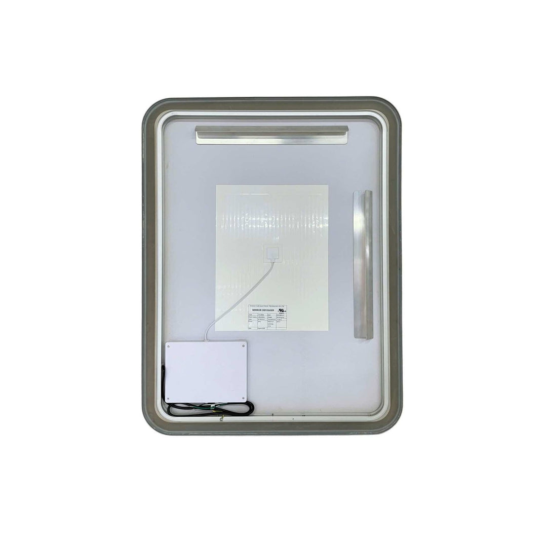 36 Inch Rectangle Led Front And Backlit Wall Mirror In Silver