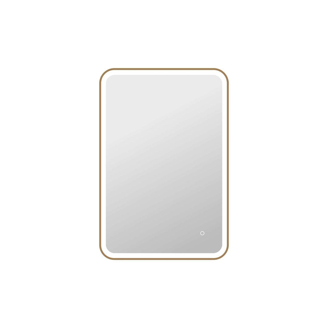 40 Inch Rectangle Led Front And Backlit Wall Mirror In Satin Gold by Elegant Kitchen and Bath