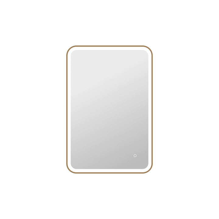 40 Inch Rectangle Led Front And Backlit Wall Mirror In Satin Gold by Elegant Kitchen and Bath