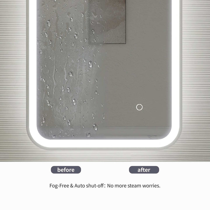 40 Inch Rectangle Led Front And Backlit Wall Mirror In Silver