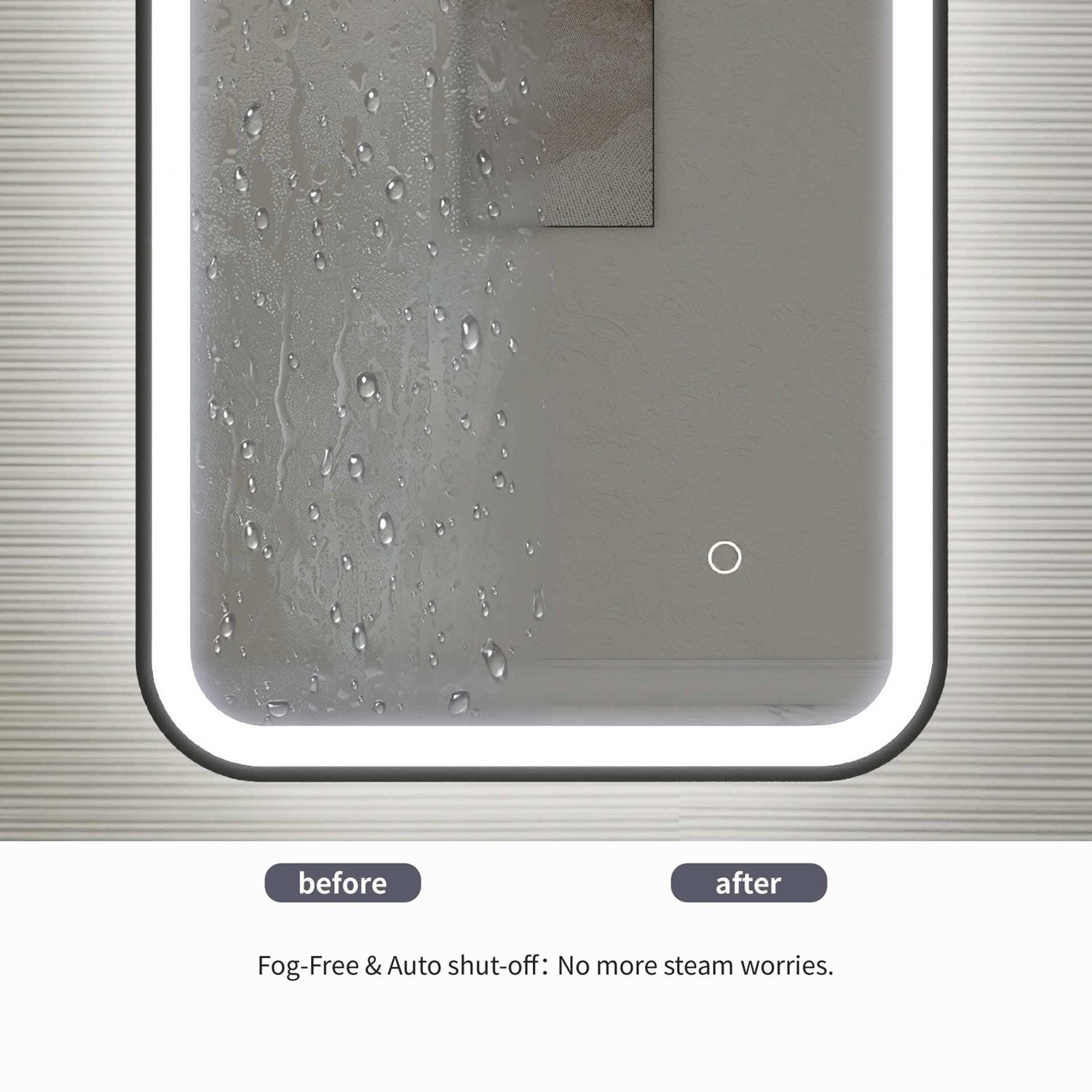 36 Inch Rectangle Led Front And Backlit Wall Mirror In Black