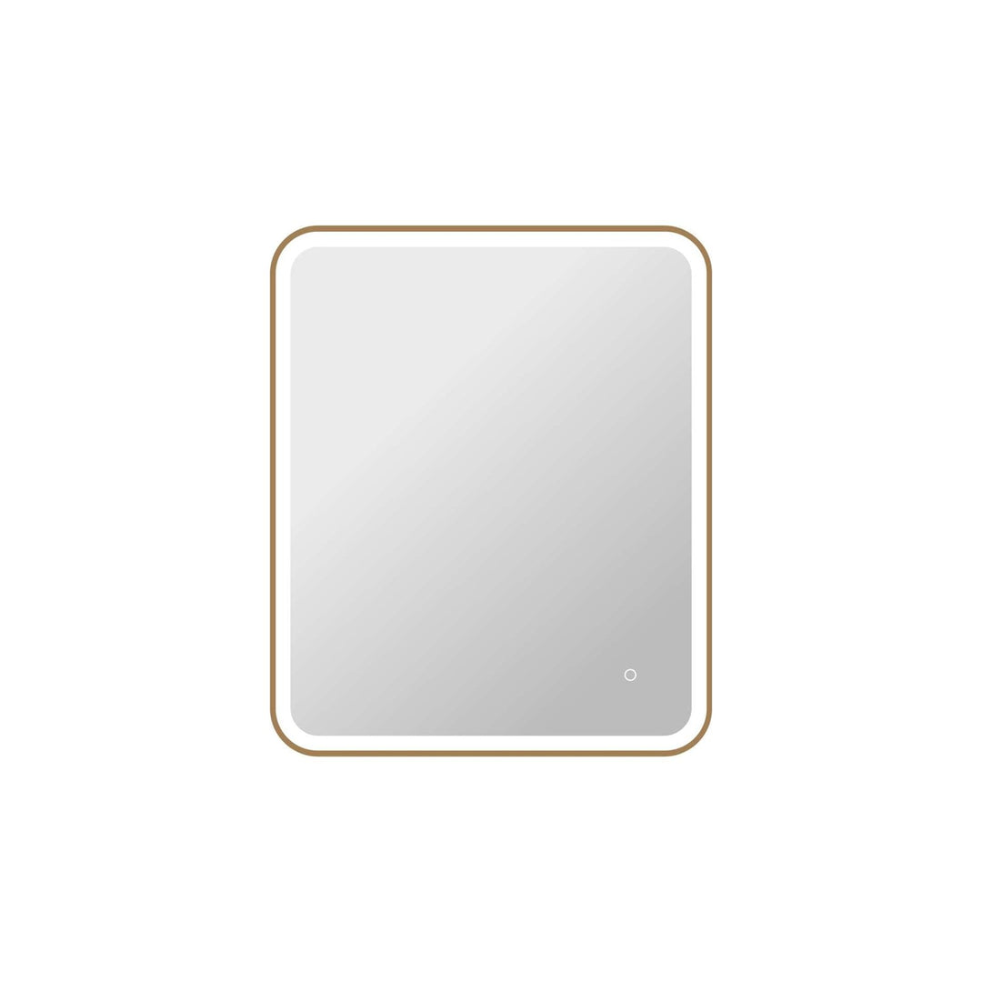 36 Inch Rectangle Led Front And Backlit Wall Mirror In Satin Gold by Elegant Kitchen and Bath