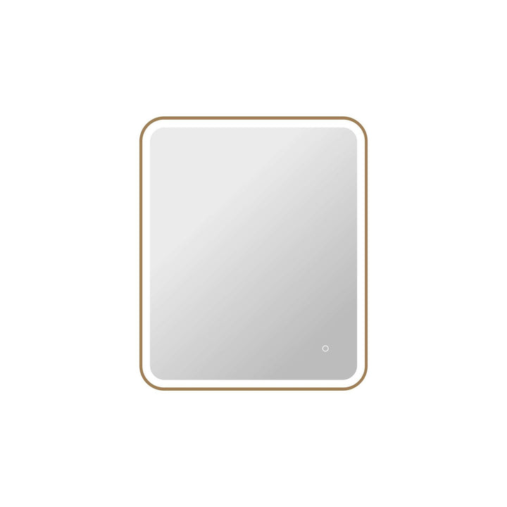 36 Inch Rectangle Led Front And Backlit Wall Mirror In Satin Gold by Elegant Kitchen and Bath